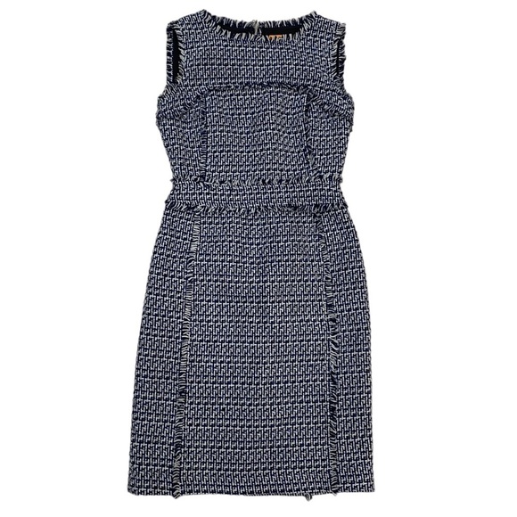 Tory Burch Petula Boucle Tweed Dress in Black Navy Multi Size 0 - Picture 2 of 10